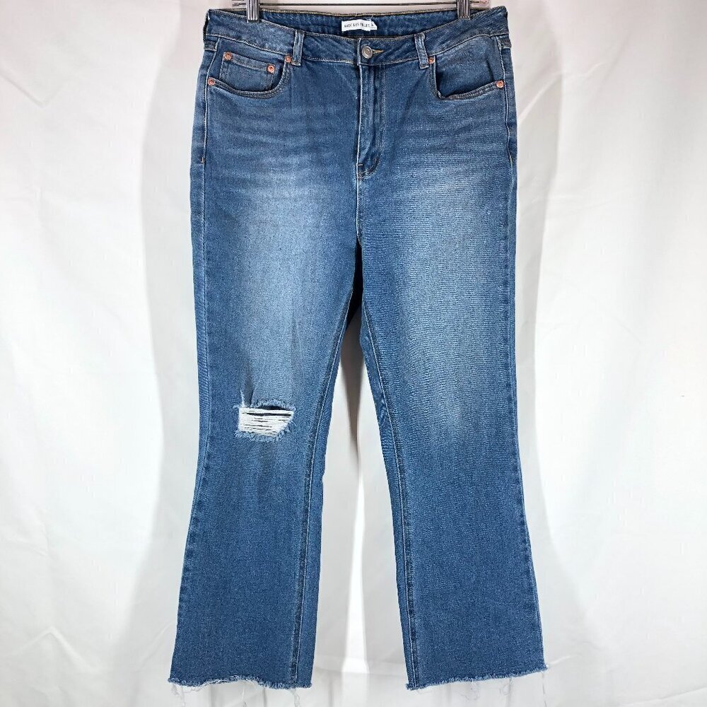 Avec Les Filles Distressed Raw Hemmed Jeans Size 30